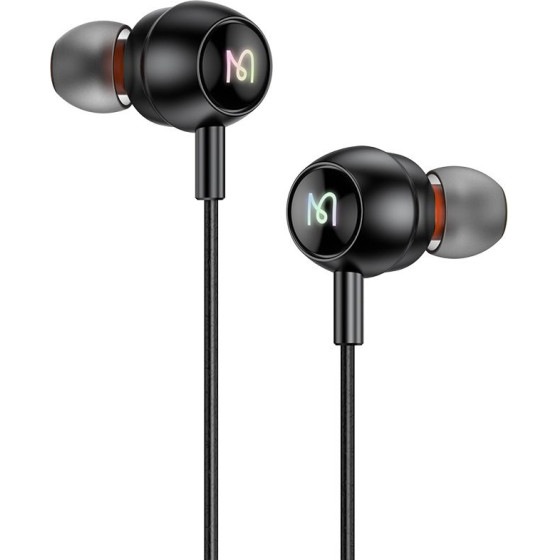Mcdodo - Wired Earphones - Type-C, RGB Lighting, Aluminium Alloy, Nylon, DAC, In-Ear Design, 1.2m - Black - (HP-5830)