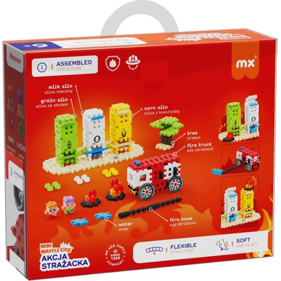 Marioinex Mini Waffle City Building Blocks Firefighter action, 148 Pieces - (5903033906286)