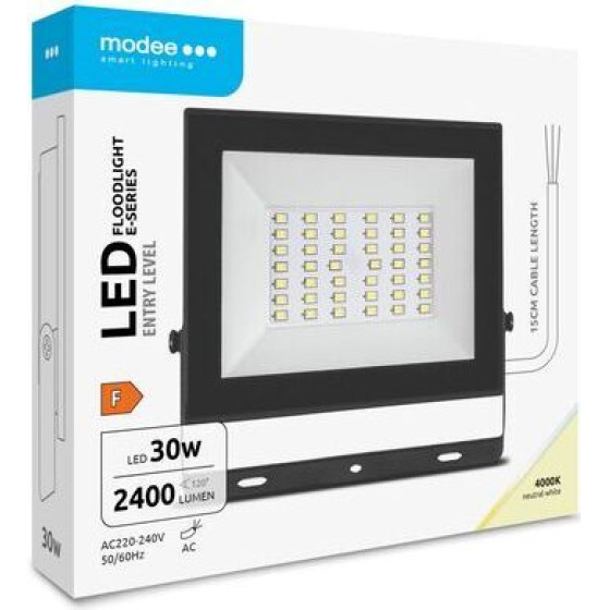 Modee Lighting Led ��������� E-Series Slim 30W 120� 4000K 2400 Lm Erp - (ML-FLS4000K30WEN)