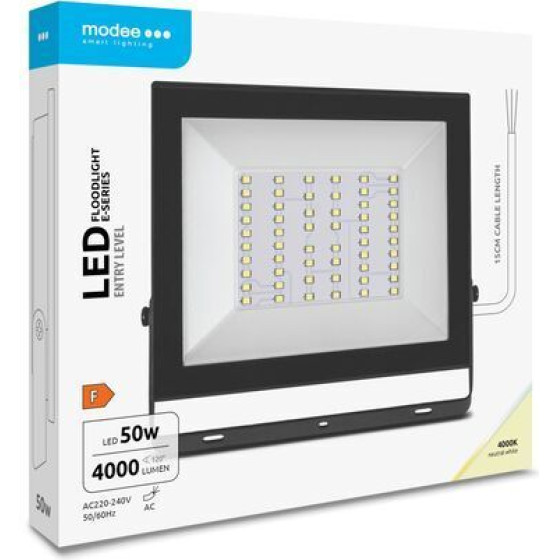 Modee Lighting Led ��������� E-Series Slim 50W 120� 4000K 4000 Lm Erp - (ML-FLS4000K50WEN)