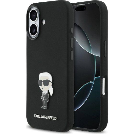 Karl Lagerfeld Liquid Silicone Metal Ikonik Case For Iphone 17 Black - (KLHCP17SSMHKNPK)