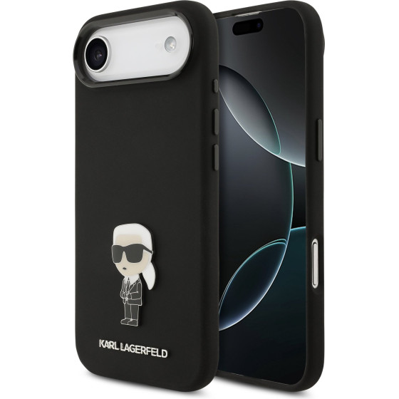 Karl Lagerfeld Liquid Silicone Metal Ikonik Case For Iphone Air Black - (KLHCP17MSMHKNPK)
