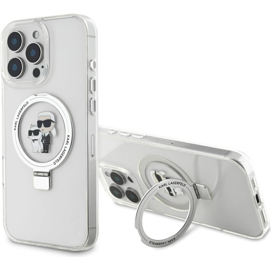 Karl Lagerfeld Ringstand Karl And Choupette Magsafe Case For Iphone 16 Pro Max White - (KLHMP16XHMRSKCH)