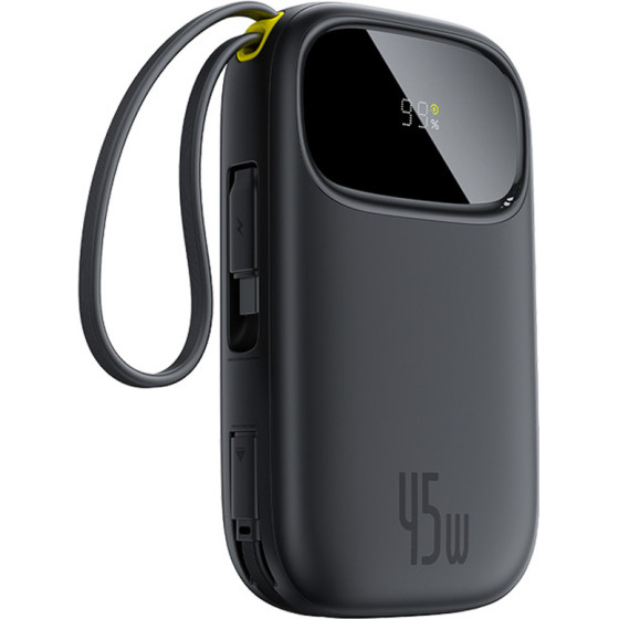 Baseus Enerfill FC31 20000mAh 45W Power Bank With Display With USB-C And Lightning Cables - Black - (E0028D00)