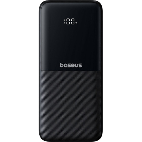 Baseus Lipow 10000mAh 22.5W Powerbank With Dual Built-In Cable With Display (With Additional Black Simple USB-A - USB-C 3A 0.2m cable) - Black - (P10079101123-00)