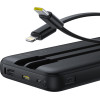 Baseus Lipow 10000mAh 22.5W Powerbank With Dual Built-In Cable With Display (With Additional Black Simple USB-A - USB-C 3A 0.2m cable) - Black - (P10079101123-00)