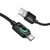 Hoco Cable With Lcd Usb A To Usb C 3A 1,2 m U146 black