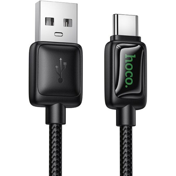Hoco Cable With Lcd Usb A To Usb C 3A 1,2 m U146 black
