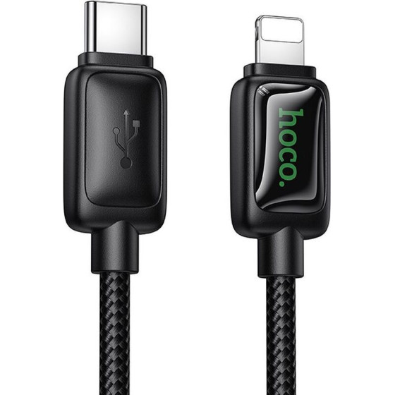 Hoco Cable With Lcd Usb C To Usb C 3A 60W 1,2 m U146 black