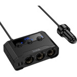 Hoco Car Charger 2xUsb A + 2xUsb C+3x Cigarette Lighter Ports Pd QC3.0 240W Z64 black