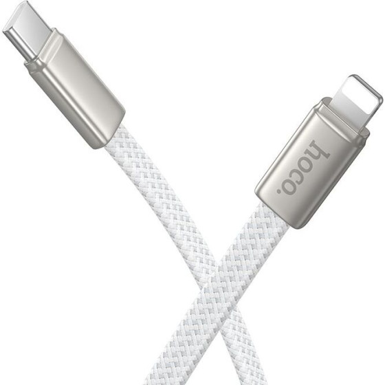 Hoco Flat Cable Usb C To Lightning Pd 30W 1 m X125 white