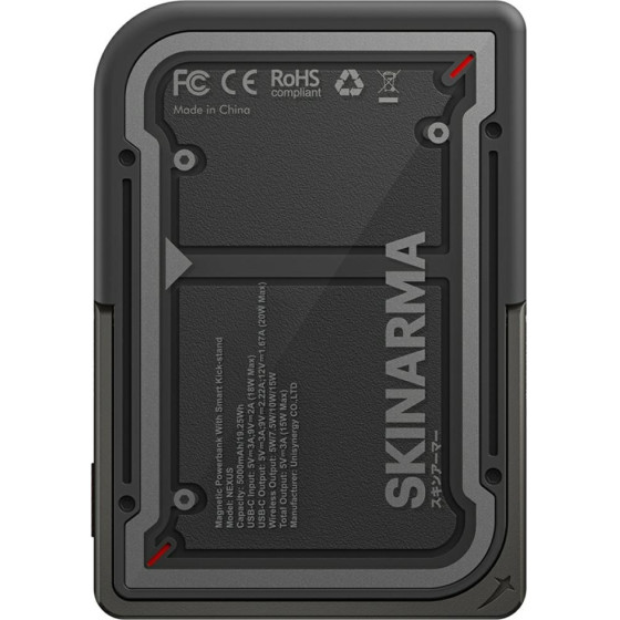 Skinarma Powerbank Nexus Mecha Magnetic Kick-Stand 5000mAh 20W Pd USB-C Magsafe Black - (SK-PB5KNEXUS-MECBLK)