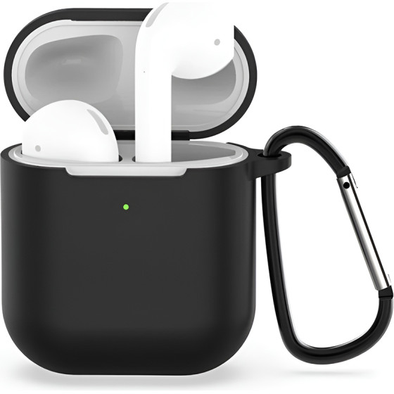 Techsuit - Silicone Case - For For Airpods 1 / Airpods 2, Smooth Ultrathin Material - Black