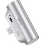 Usams PB79 Mini Tail Plug Portable Power Bank 3000mAh USB-C Silver - (3KCD24802)
