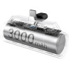 Usams PB79 Mini Tail Plug Portable Power Bank 3000mAh USB-C Silver - (3KCD24802)