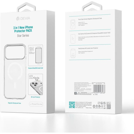 Devia ���� Tpu & Pc Shock Proof Magnetic & Tempered Glass & Camera Cover Apple Iphone 17 Pro Max Star Pack ������� - (128163)