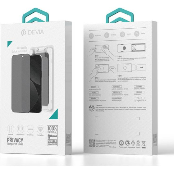 Devia Tempered Glass Full Face Privacy Apple Iphone 17 Air �� ��������� �������� Van ����� (1 ���.) - (132542)