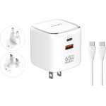 Ldnio ��������� ������ Q2617 �� ������� USB-C, EU/UK/Us �����, USB/USB-C, 65W, GaN, ������
