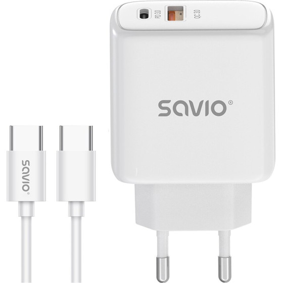 SAVIO Mobile Device Charger Universal White Ac Fast Charging Indoor - (LA-13)