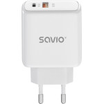 SAVIO Mobile Device Charger Universal White Ac Fast Charging Indoor - (LA-12)