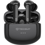 Techsuit - Premium Wireless Earbuds Audira Pro - Bluetooth V5.4, 300mAh, Active Noise Cancelling, 4 Mic - Black - (CW1)