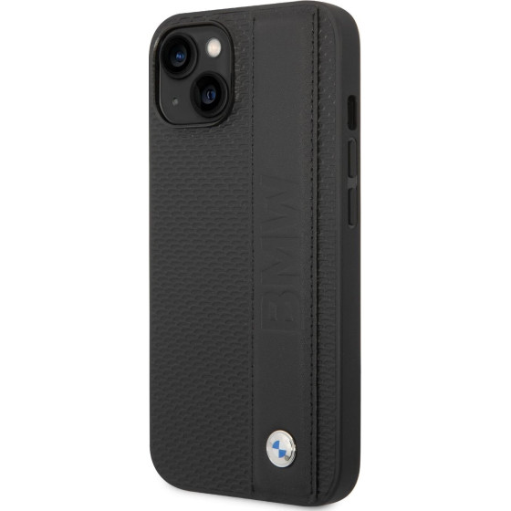 BMW Signature Leather Big Logo Case For Iphone 14 Plus Black - (BMHCP14M22RDPK)