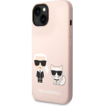 Karl Lagerfeld And Choupette Liquid Silicone Case For Iphone 14 Plus Pink - (KLHCP14MSSKCI)