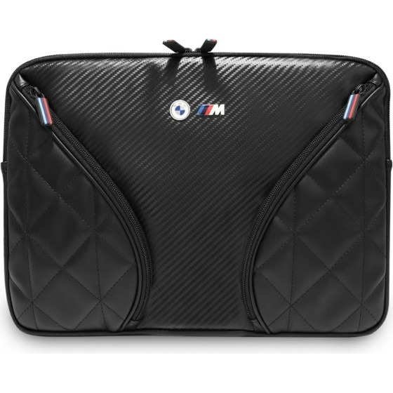 BMW Bag Carbon Pockets & Metal Logo Sleeve 14 Black - (BMCS14PCASEPOK)