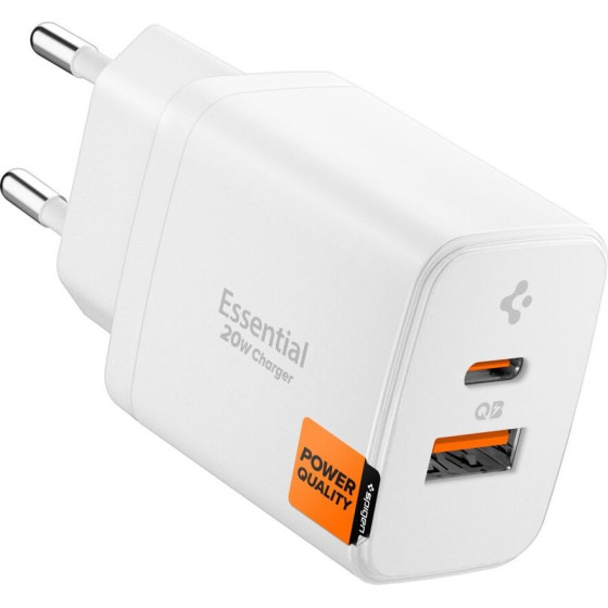 Spigen Essential EE202EU 2-Port Network Charger 20W White - (ACH08704)