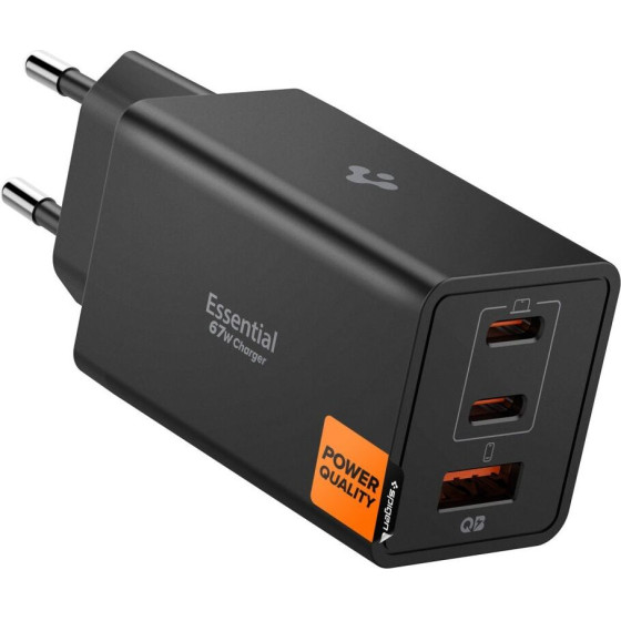 Spigen Essential EE673EU 3-Port Network Charger 67W Black - (ACH09458)