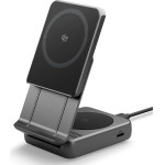 Spigen Essential EF302MOq Qi2.2 2IN1 Magnetic Magsafe Wireless Charger Black - (ACH10399)