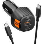 Spigen Essential EV1133 3-Port Car Charger 113W Black - (ACP09543)