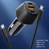 Spigen Essential EV1133 3-Port Car Charger 113W Black - (ACP09543)