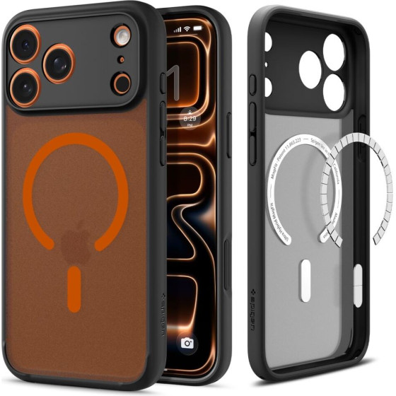 Spigen Ultra Hybrid Mag Magsafe Iphone 17 Pro Max Frost BLACK/Orange - (ACS10482)