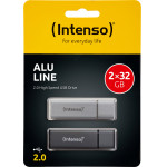 Usb Stick Intenso 2 x 32 Gb Alu Line Double Pack Antracite - Silver - - (3521480)