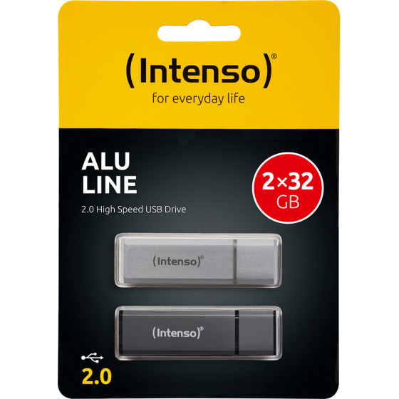 Usb Stick Intenso 2 x 32 Gb Alu Line Double Pack Antracite - Silver - - (3521480)