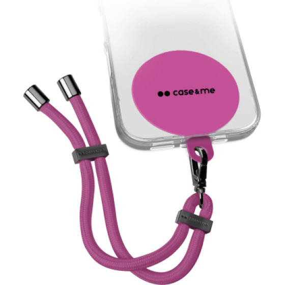 SBS Case Me Neck Strap Lanyard With Patch For Smartphones Pink - (CMUNILACEBRACP)