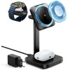 ESR - Cryoboost Charging Station - For Apple Devices, With Adapter, Detachable Watch Charger, Qi2.2, 35W - Black - (2C5880861)