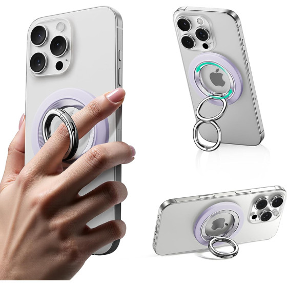 ESR - Phone Grip Stand - Magnetic, 360�, 5.2mm Ultra-thin, With Halolock Universal Ring - Lavender - (2K6180361)