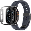 AmazingThing Radix Glass Screen Protector With Case For Apple Watch Uitra 3 49mm - Black - (AIW49RBK)