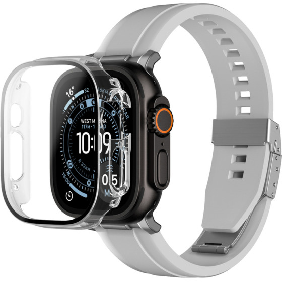 AmazingThing Radix Glass Screen Protector With Case For Apple Watch Uitra 3 49mm - Clear - (AIW49RCL)