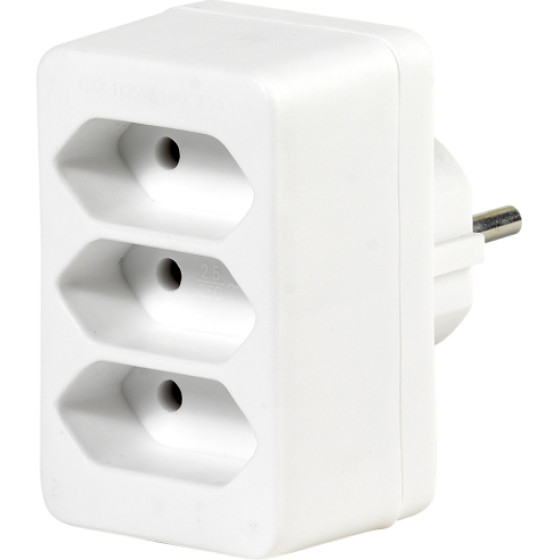 Vivanco Adapter Schuko To 3X Euro Socket - (VVELADASCH3EUW)
