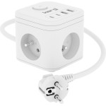 Inne Kerg 3-Socket Power Cube + USB-A+USB-C Charger 1.5m 3x1.5mm2 H05VV-F 16A/250V~ Smart white