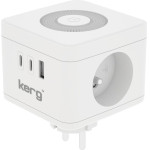 Inne Kerg Smart 2-Socket Power Cube + USB-A + USB-C Charger + Led Lamp 16A/250V~ white