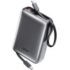 BWOO Power Bank P73 22.5W 20000 Mah With 2 built-In Cables 1 x USB-C 1 x Lightning black