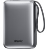BWOO Power Bank P73 22.5W 20000 Mah With 2 built-In Cables 1 x USB-C 1 x Lightning black