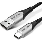 Vention Cotton Braided Usb 2.0 A Male To C Male 3A Cable 1M Gray Aluminum Alloy Type - (CODHF)