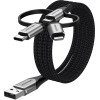 Vention Usb 2.0 A Male To 3-in-1 Micro-B&USB-C&Lightning Male Cable 1M Gray Aluminum Alloy Type - (CQJHF)