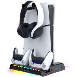 iPega P5S006H Multifunctional Charging Rgb Stand With Cooling For PS5 Slim Black - (PG-P5S006H)