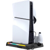 iPega P5S006H Multifunctional Charging Rgb Stand With Cooling For PS5 Slim Black - (PG-P5S006H)